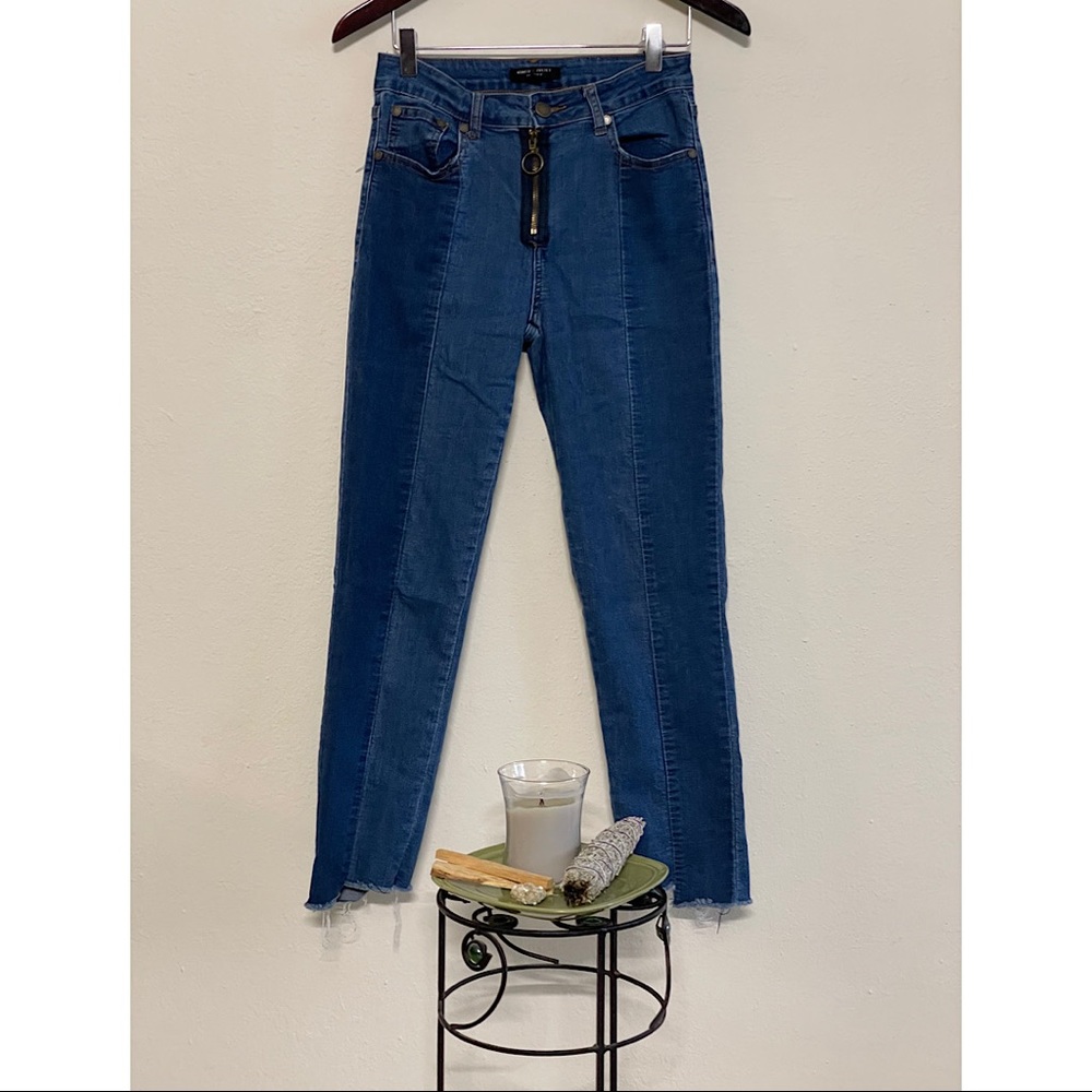 cropped blue jeans